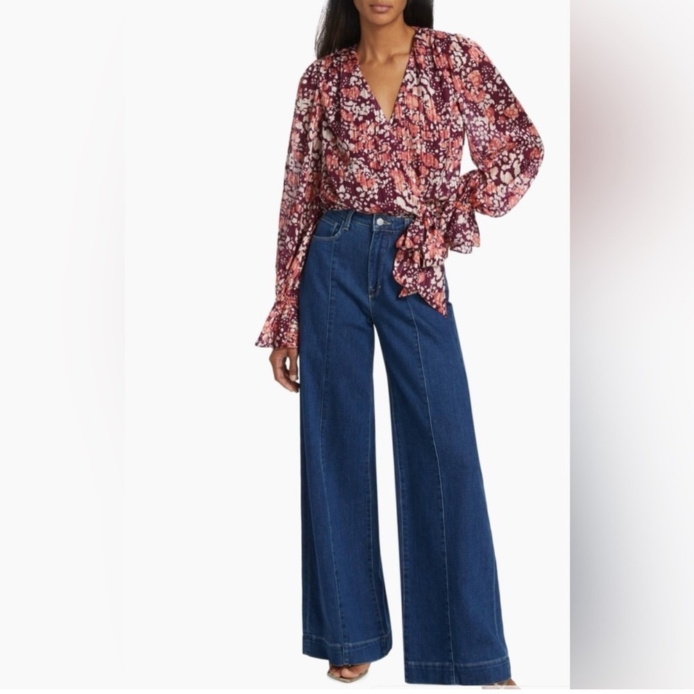 RAMY BROOK Melody Floral Surplice Top NWT